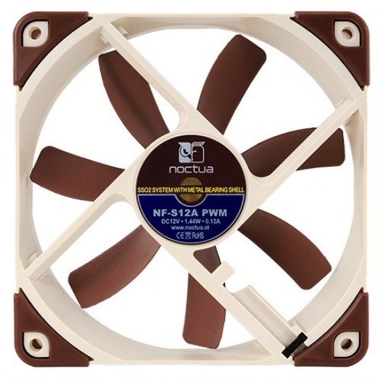 Noctua NF-S12A PWM computer cooling component Computer case Fan 12 cm Brown