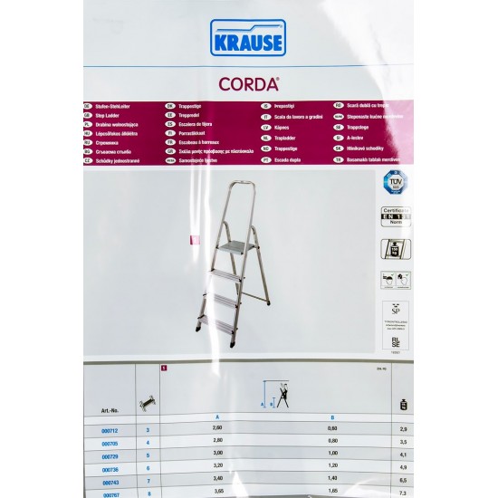 CORDA DOMESTIC ALUMINUM LADDER 4 STEPS 000705 KRAUSE