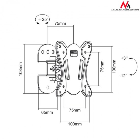 Maclean MC-670 Wall Mount Bracket LCD Adjustable Wall TV Bracket up to 20kg