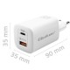 Qoltec 50765 mobile device charger Laptop, Portable gaming console, Power bank, Smartphone, Smartwatch, Tablet White AC Fast charging Indoor