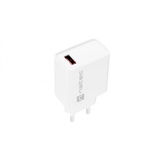 NATEC NETWORK CHARGER RIBERA USB-A 18W WHITE