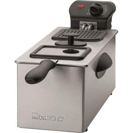 Clatronic FR 3587 Single 3 L Stand-alone 2000 W Deep fryer Black, Stainless steel