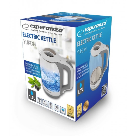 Esperanza EKK025W Electric kettle 1.7 L White, Multicolor 1500 W