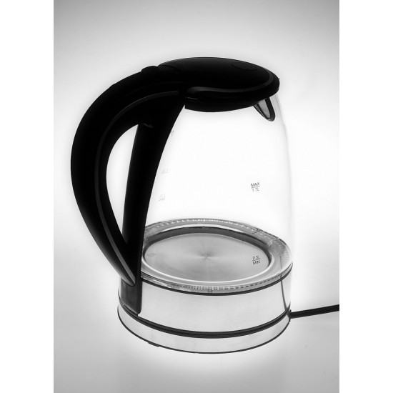 Adler AD 1225 electric kettle 1.7 L Black,Stainless steel,Transparent 2200 W