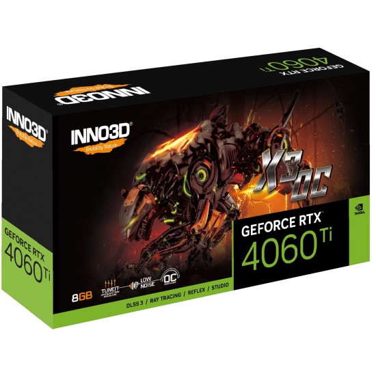 GRAPHICS CARD INNO3D Geforce RTX 4060 TI X3 OC NVIDIA 8 GB GDDR6 DLSS 3