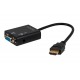 Savio CL-23 video cable adapter 0.5 m VGA (D-Sub) HDMI Type A (Standard) Black