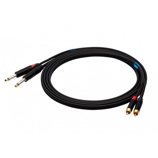 SSQ RCAJM1 SS-1427 Cable 2x RCA - 2x Jack Mono 6,3 mm 1 m Black