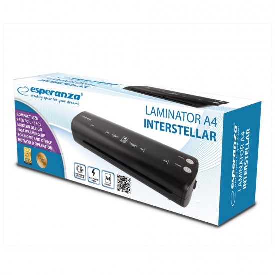 Esperanza A4 Hot  / cold laminator 250 mm/min Black