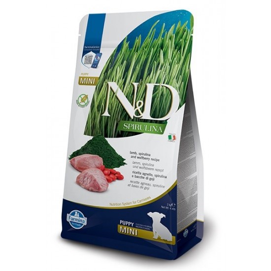 FARMINA N&D Spirulina Lamb Puppy Mini - dry dog food - 2 kg