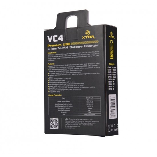 XTAR VC4SL battery charger to Li-ion / Ni-MH / Ni-CD 18650