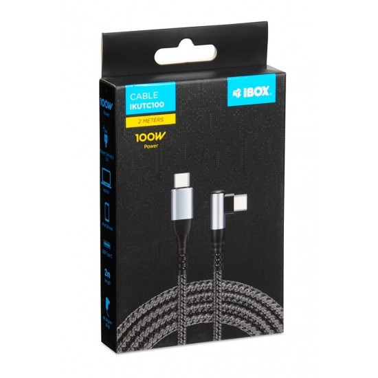 IBOX CABLE IKUTC100 USB-C PD100W 2M