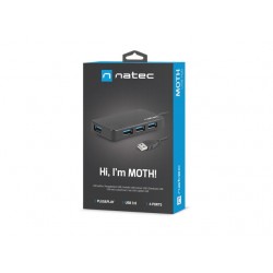 NATEC Hub USB 3.0 Moth (4 ports, black)