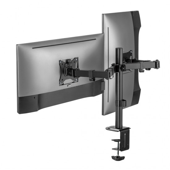 Maclean desk mount for 2 monitors, VESA 75x75 and 100x100, 17-32