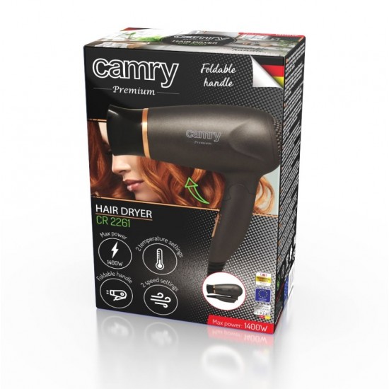 Camry CR 2261 hair dryer Metallic grey, Gold 1400 W