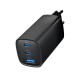 Gembird TA-UC-PDQC65-01-BK 3-port 65 W GaN USB PowerDelivery fast charger, black