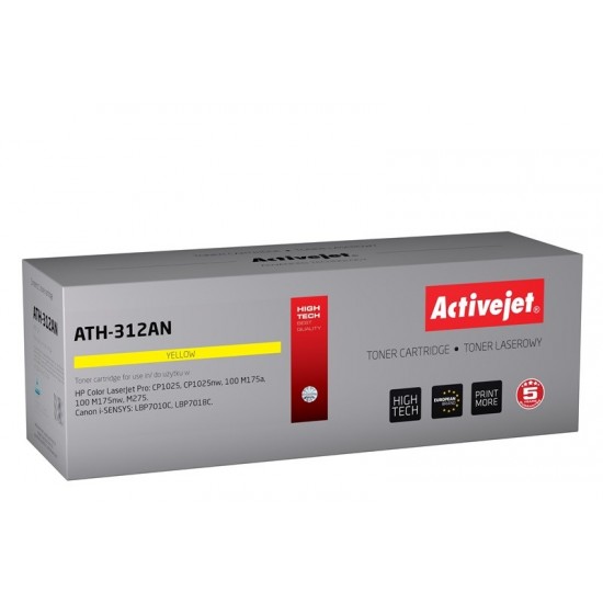 Activejet ATH-312AN Toner (replacement for Canon, HP 126A CRG-729Y, CE312A; Premium; 1000 pages; yellow)