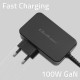 Qoltec 52388 GaN POWER PRO charger | 1xUSB-C | 100W | 5-20V | 3-5A | Black