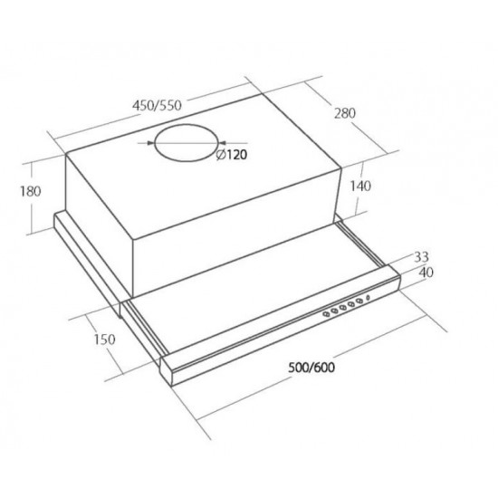 Akpo WK-7 Light Plus 60 Built-under cooker hood Inox