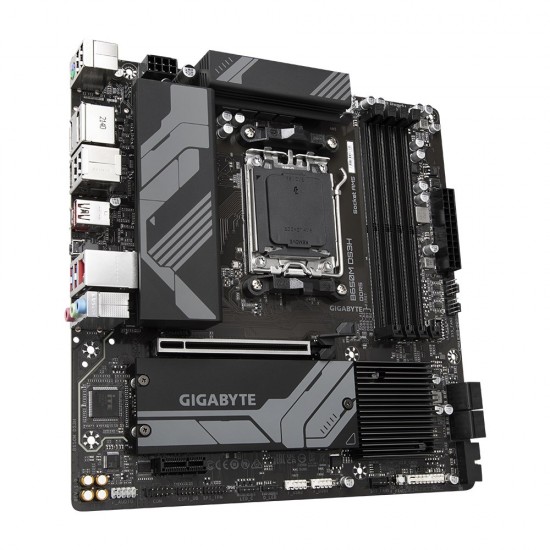 Gigabyte B650M DS3H Motherboard - Supports AMD Ryzen 8000 CPUs, 6+2+1 Phases Digital VRM, up to 8000MHz DDR5, 2xPCIe 4.0 M.2, 2.5GbE LAN , USB 3.2 Gen 2