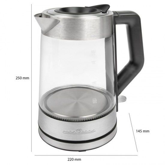 Proficook electric glass kettle PC-WKS 1190 G