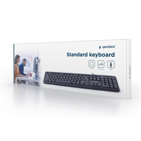 Gembird KB-U-103-RU keyboard USB QWERTY English, Russian Black