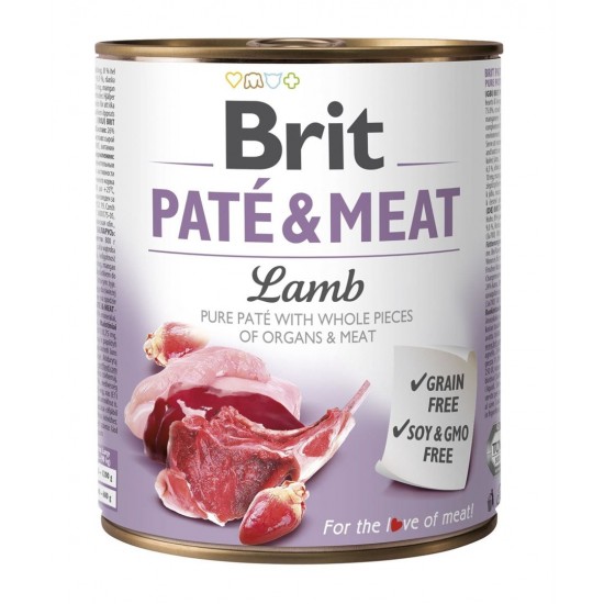 BRIT Paté & Meat with lamb - wet dog food - 800g