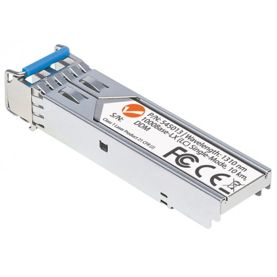 Intellinet Transceiver Module Optical, Gigabit Fiber SFP, 1000Base-Lx (LC) Single-Mode Port, 10km, MSA Compliant, Equivalent to Cisco GLC-LH-SM, Fibre, Three Year Warranty