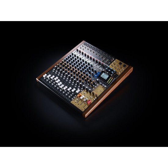 Tascam MODEL 16 audio mixer 16 channels 20 - 30000 Hz Black, Gold, Wood