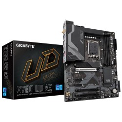 Gigabyte Z790 UD AX Motherboard - Supports Intel Core 14th CPUs, 16*+1+１ Phases Digital VRM, up to 7600MHz DDR5 (OC), 3xPCIe 4.0 M.2, Wi-Fi 6E, 2.5GbE LAN, USB 3.2 Gen 2x2