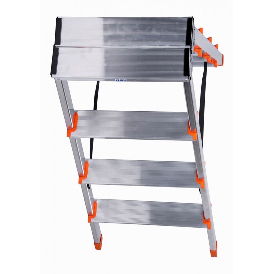 Krause Dopplo double-sided step ladder silver