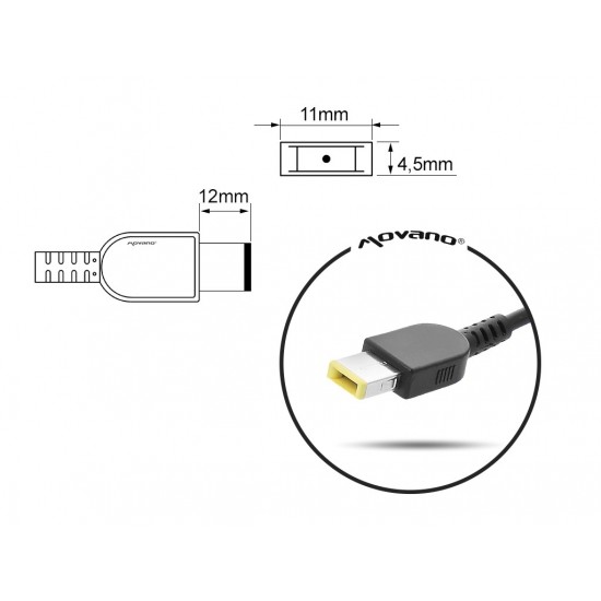 notebook charger mitsu 20v 4.5a (prostokątny 11.0x4.5 pin - Yoga) - lenovo 90W