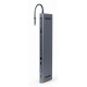 Gembird A-CM-COMBO9-01 USB Type-C 9-in-1 multi-port adapter (USB hub + HDMI + VGA + PD + card reader + LAN + 3.5 mm audio), space grey