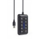 Gembird UHB-U2P10P-01 10-port USB 2.0 hub, black