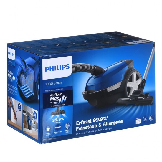 Philips 3000 series 99.9% dust pick-up * 900W Bagged vacuum cleaner