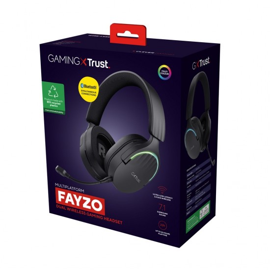 Trust GXT 491 Fayzo Headset Wired & Wireless Head-band Gaming USB Type-C Bluetooth Black