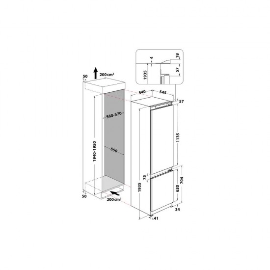 Whirlpool ART 9811 SF2 Built-in 306 L E White