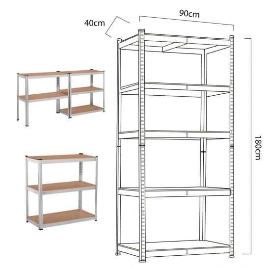 GREENBLUE GALVANIZED METAL STORAGE RACK GB378