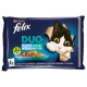 Felix Fantastic Duo- black cod, salmon, herring, trout, salmon, sardines, trout, mackerel in jelly - 4x85g