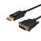 Savio CL-106 video cable adapter 1.8 m DisplayPort DVI Black