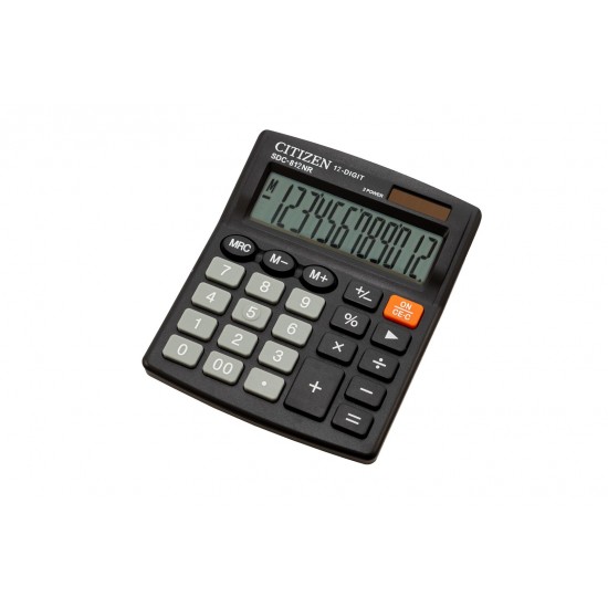 CITIZEN CALCULATOR OFFICE SDC-812NR, 12-DIGIT, 127X105MM, BLACK