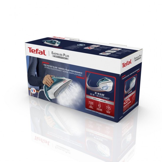 Tefal EasyGliss Plus FV5718 iron Dry & Steam iron Durilium soleplate 2400 W Turquoise, White