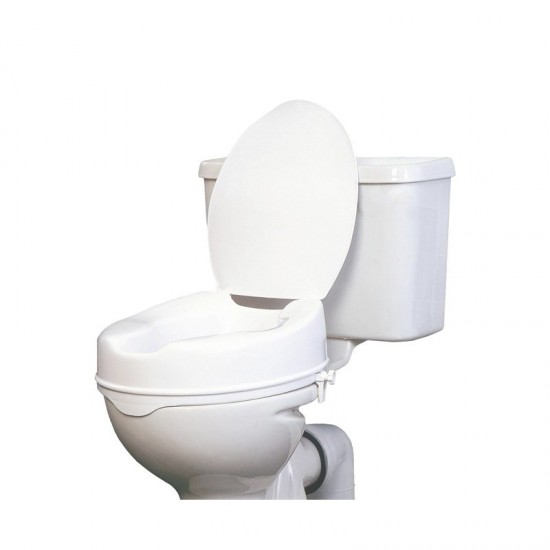 High raising toilet seat with flap