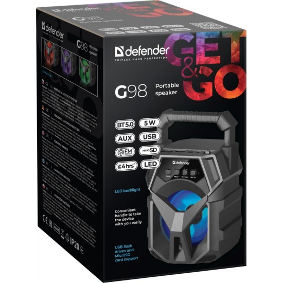 Defender G98 Mono portable speaker Black 5 W