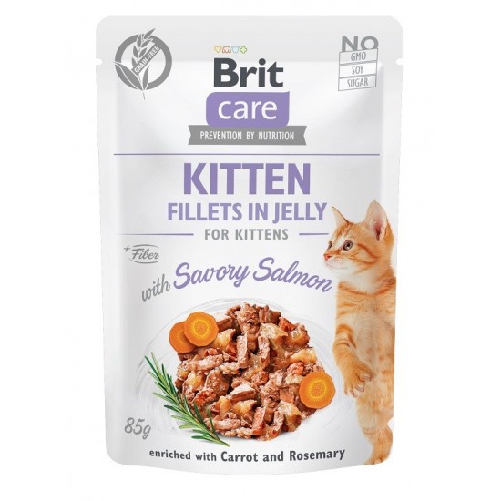 BRIT Care Fillets in Jelly salmon fillets - wet kitten food - 85 g