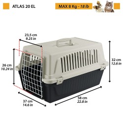 FERPLAST Atlas 20 EL - pet carrier, grey black