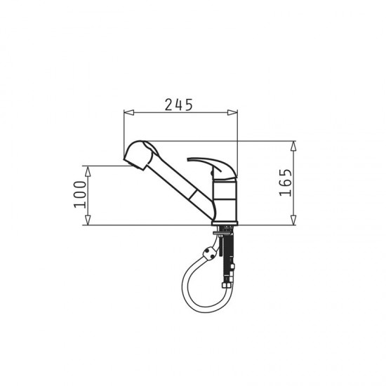 Pyramis Fido Karbon kitchen mixer 090 921 938