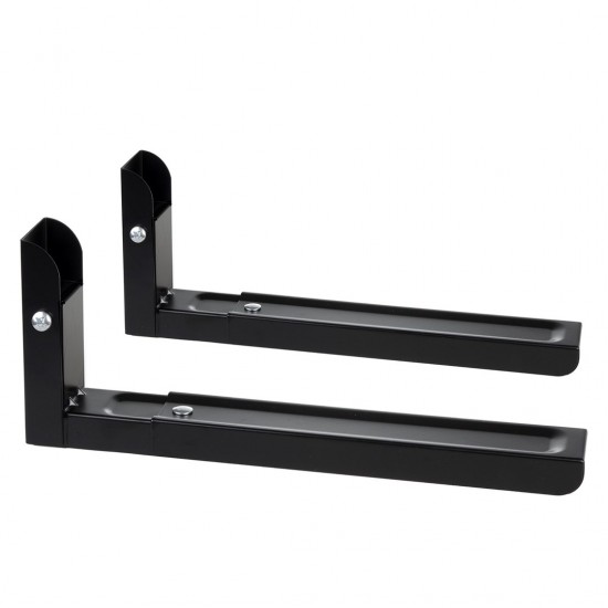 Maclean MC-915 B Universal Microwave Bracket Holder Wall Mount Adjustable Solid Metal Kitchen 30kg Black