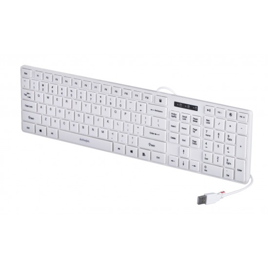 Activejet K-3066SW USB Wired Keyboard, White