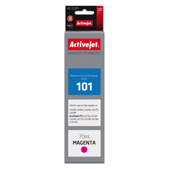 Activejet AE-101M Ink Cartridge (replacement for Epson 101; Supreme; 70 ml; magenta)