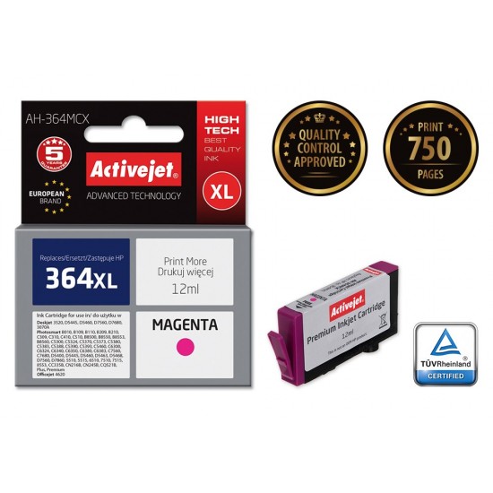 Activejet AH-364MCX ink (replacement for HP 364XL CB324EE; Premium; 12 ml; magenta)